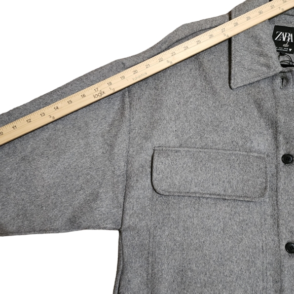 Zara Wool Blend Long Oversized Overshirt Schacket Coat Bloggers Favorite - Picture 13 of 14